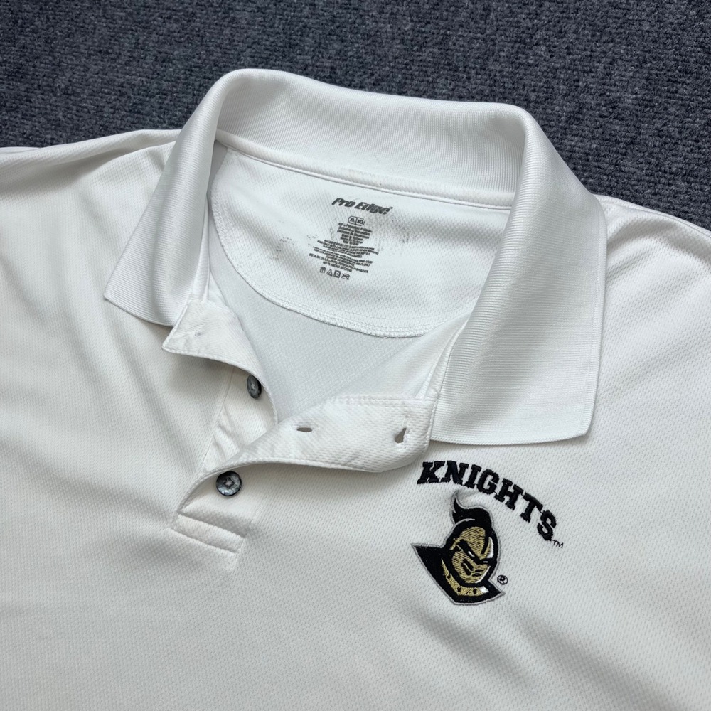 Pro Edge UCF Knights NCAA Golf Sport White Short Sleeve Polo Shirt